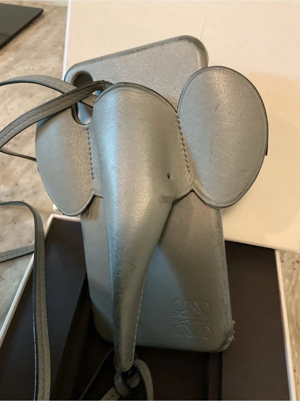 Loewe Elephant iPhone leather case w/ strap